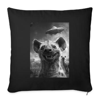 Ufo Selfie Hyena - Sofa pillow with filling 45cm x 45cm - black - Front