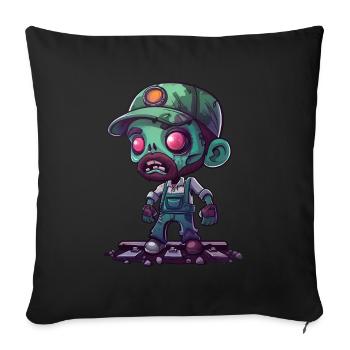 Halloween des cheminots - Coussin et housse de 45 x 45 cm - noir - Devant