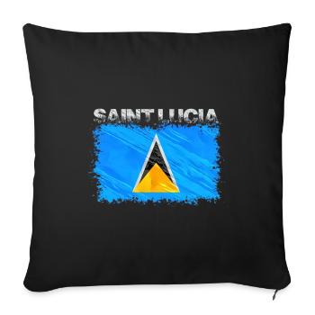 Saint Lucia - Sofa pillow with filling 45cm x 45cm - black - Front