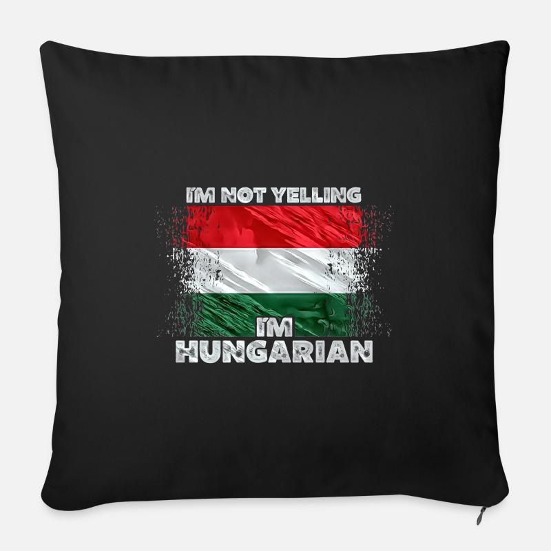 Ungarn - Sofakissen mit Füllung 45 x 45 cm - Schwarz