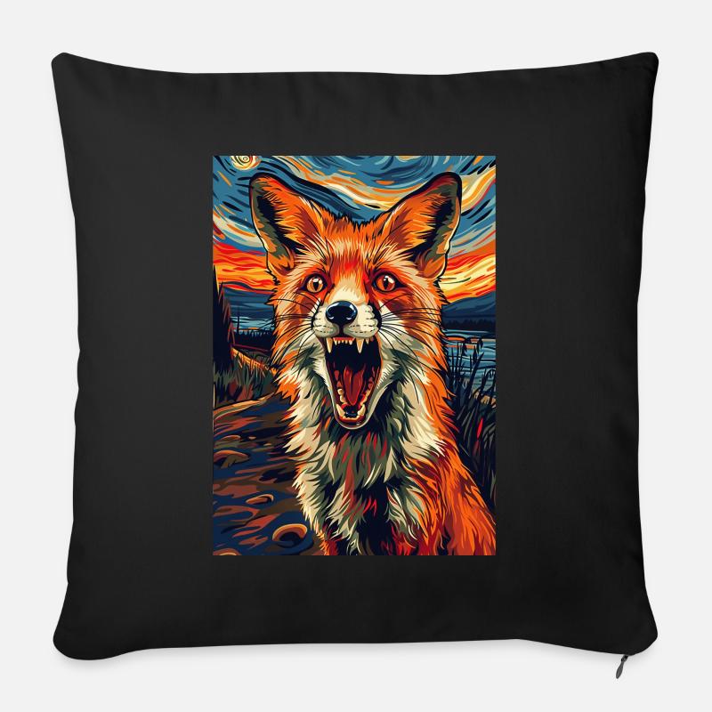 Fuchs - Sofakissen mit Füllung 45 x 45 cm - Schwarz