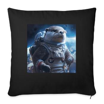 Otter - Sofa pillow with filling 45cm x 45cm - black - Front