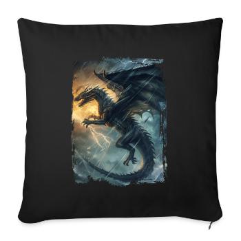 Kite - Sofa pillow with filling 45cm x 45cm - black - Front