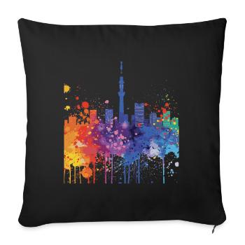 Misato - Sofakissen mit Füllung 45 x 45 cm - Schwarz - Vorne