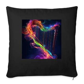 Harp - Sofa pillow with filling 45cm x 45cm - black - Front