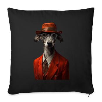 Whippet - Sofakissen mit Füllung 45 x 45 cm - Schwarz - Vorne