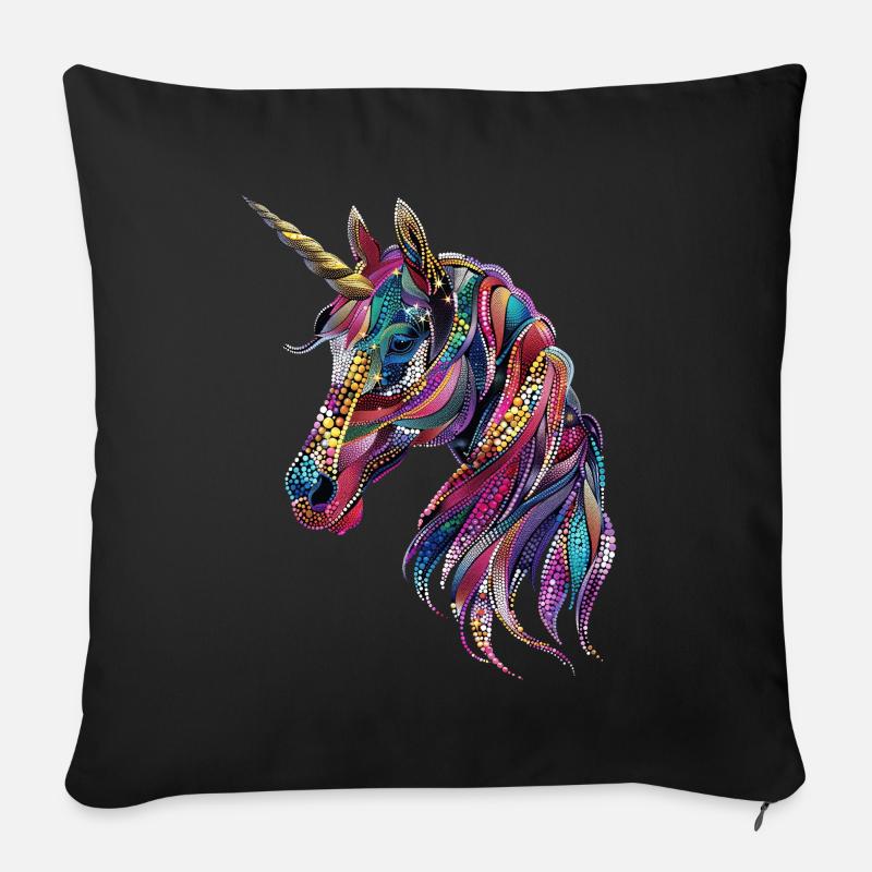 Einhorn - Sofakissen mit Füllung 45 x 45 cm - Schwarz