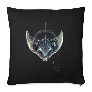Stachelrochen - Sofakissen mit Füllung 45 x 45 cm - Schwarz - Vorne