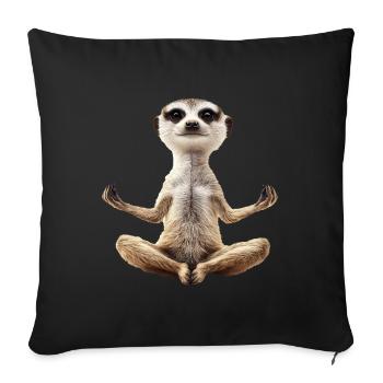 Erdmännchen - Sofakissen mit Füllung 45 x 45 cm - Schwarz - Vorne