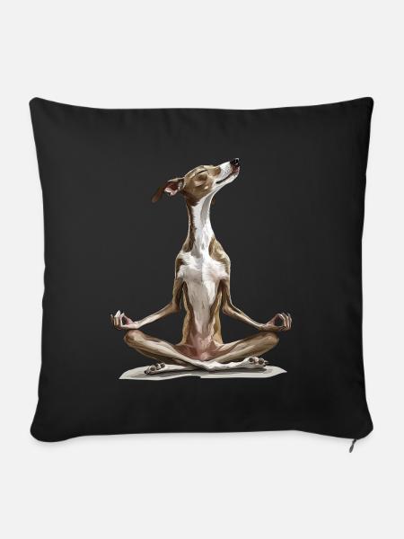 Windhund - Sofakissen mit Füllung 45 x 45 cm - Schwarz