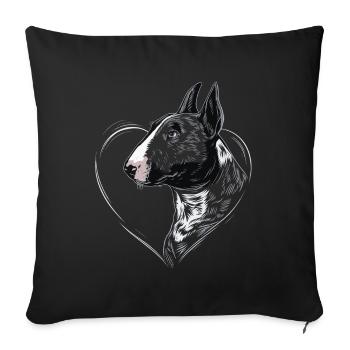 Bullterrier - Sofakissen mit Füllung 45 x 45 cm - Schwarz - Vorne