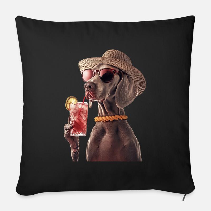 Weimaraner - Sofakissen mit Füllung 45 x 45 cm - Schwarz