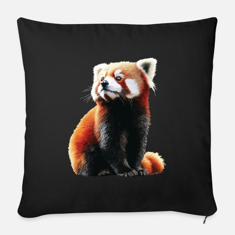 Roter Panda - Sofakissen mit Füllung 45 x 45 cm - Schwarz