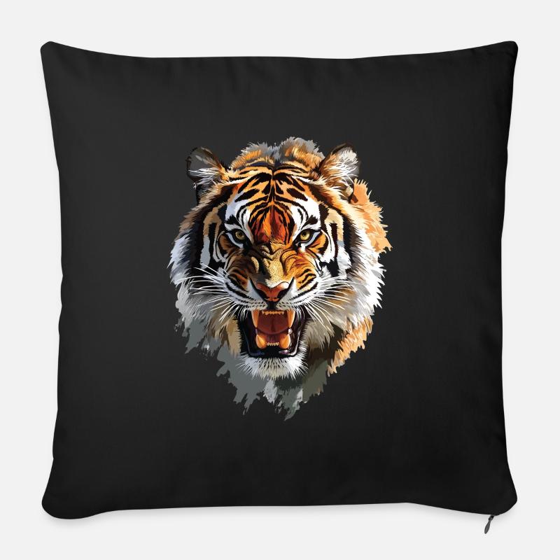 Tiger - Sofakissen mit Füllung 45 x 45 cm - Schwarz
