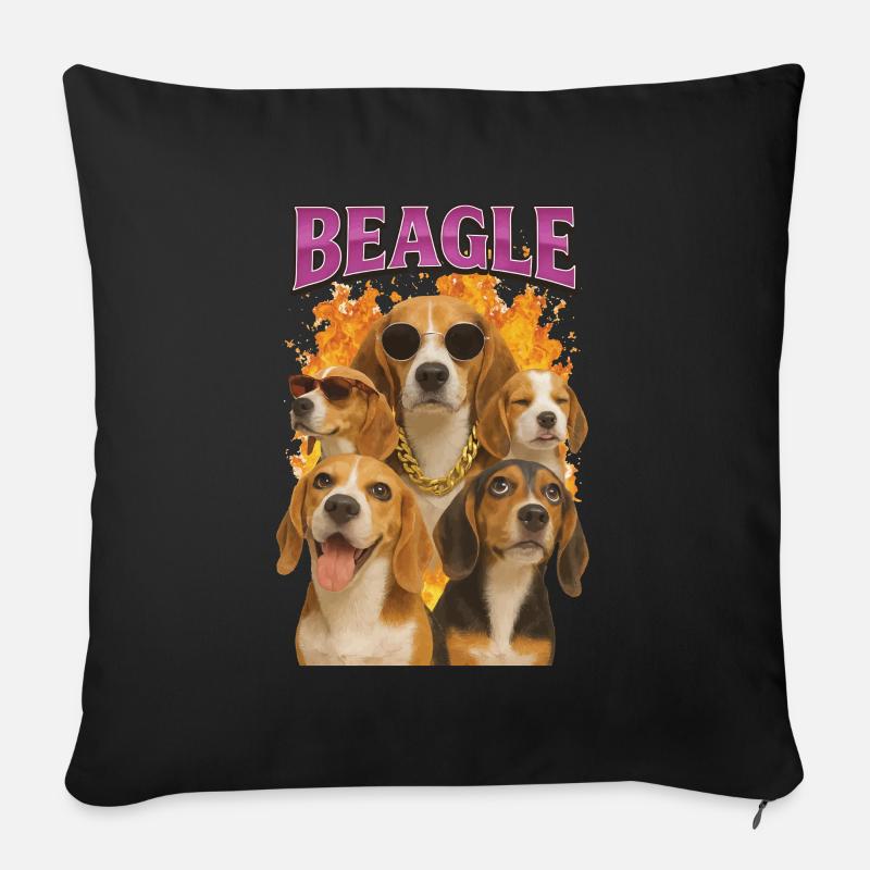 Beagle - Sofakissen mit Füllung 45 x 45 cm - Schwarz