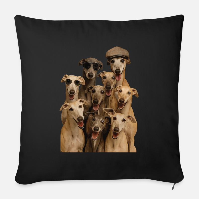 Windhund - Sofakissen mit Füllung 45 x 45 cm - Schwarz