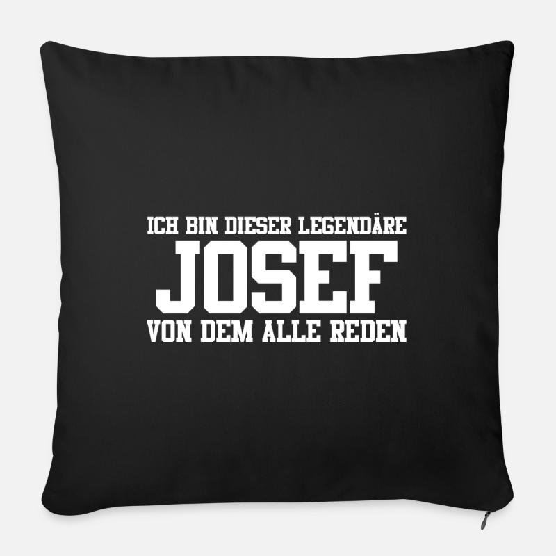 Josef Name Design - Sofakissen mit Füllung 45 x 45 cm - Schwarz