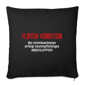 Flirting Prohibited for Singles - Sofa pillow with filling 45cm x 45cm - black - Front