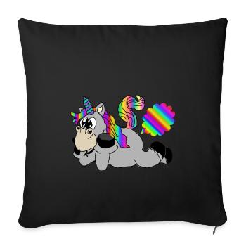 farting farting unicorn - Sofa pillow with filling 45cm x 45cm - black - Front