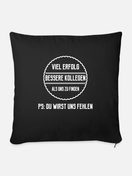 Abschiedsgeschenk Kollege und Mitarbeiter - Sofakissen mit Füllung 45 x 45 cm - Schwarz