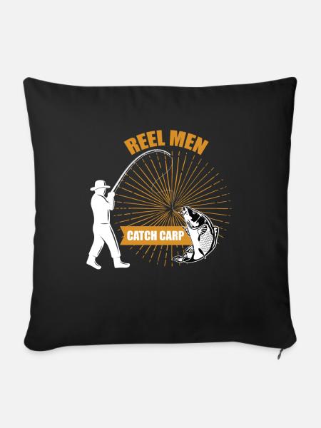 Karpfenangler Spruch Karpgen Angeln - Sofakissen mit Füllung 45 x 45 cm - Schwarz