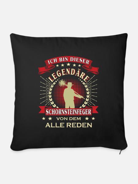 Schornsteinfeger Kaminkehrer Kaminfeger - Sofakissen mit Füllung 45 x 45 cm - Schwarz