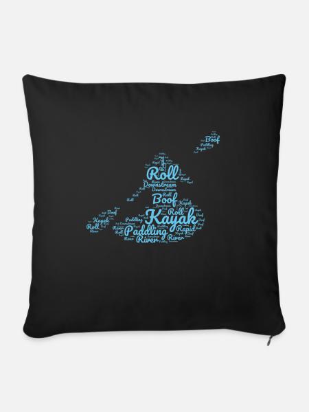 Kajak Kajaker Paddeln - Sofakissen mit Füllung 45 x 45 cm - Schwarz