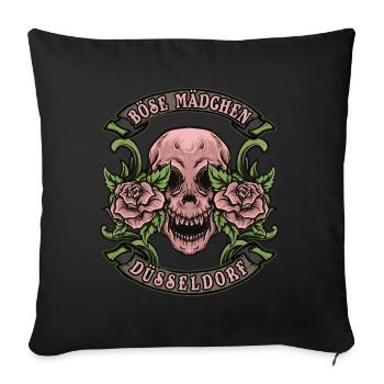 Düsseldorf Frau böse mädchen Düsseldorf - Coussin et housse de 45 x 45 cm - noir - Devant