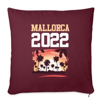 Mallorca 2022 - Sofa pillow with filling 45cm x 45cm - burgundy - Front