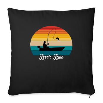 Leech Lake Fishing Spot - Sofa pillow with filling 45cm x 45cm - black - Front