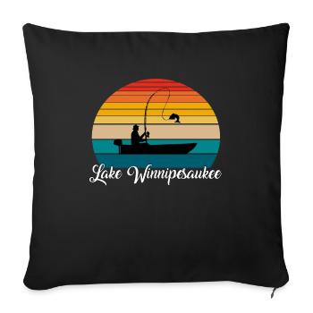 Lake Winnipesaukee Fishing Spot - Sofa pillow with filling 45cm x 45cm - black - Front