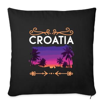 Croatie (Hrvatska) - Coussin et housse de 45 x 45 cm - noir - Devant