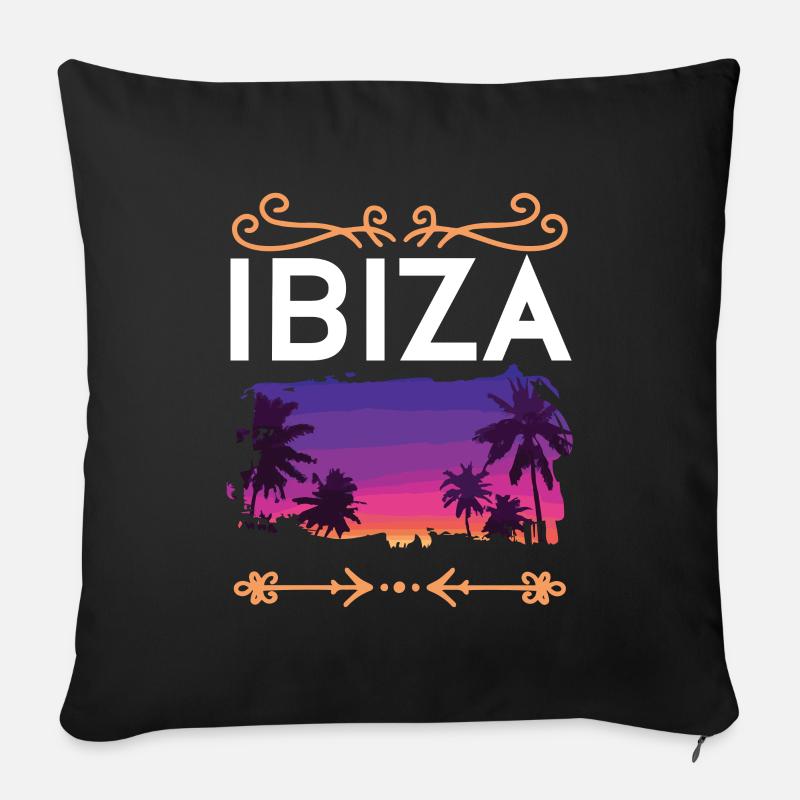 Ibiza - Sofakissen mit Füllung 45 x 45 cm - Schwarz