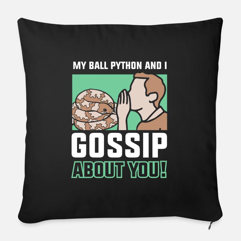 My ball python and I gossip about you! - Sofakissen mit Füllung 45 x 45 cm - Schwarz