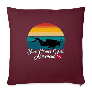 Blue Corner Wall Micronesia Diving - Sofa pillow with filling 45cm x 45cm - burgundy - Front
