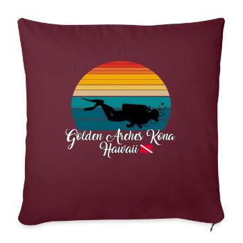 Arches d’Or Kona Hawaii Plongée - Coussin et housse de 45 x 45 cm - bordeaux - Devant