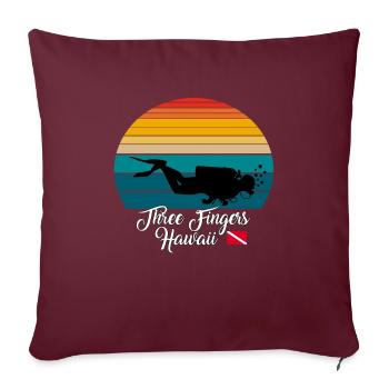 Three Fingers Hawaii Diving - Sofakissen mit Füllung 45 x 45 cm - Burgunderrot - Vorne