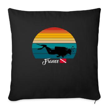 France Scuba Diving Gift - Sofa pillow with filling 45cm x 45cm - black - Front