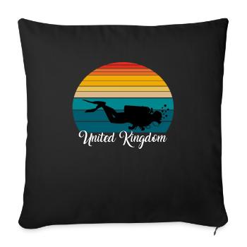 Royaume-Uni Scuba Diving Gift - Coussin et housse de 45 x 45 cm - noir - Devant