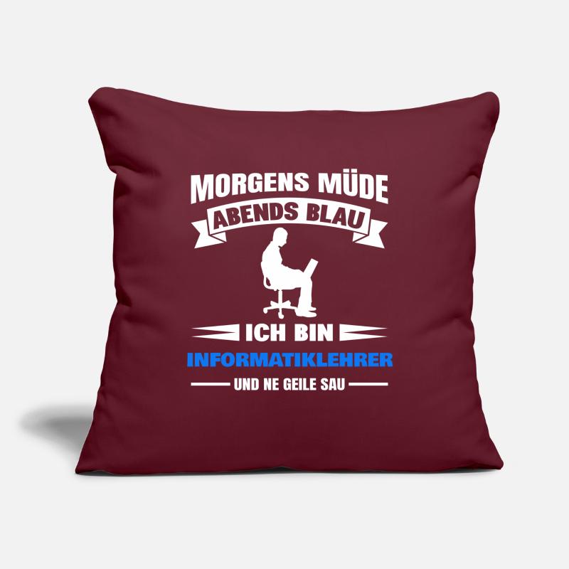 Morgens Müde Abends Blau Informatiklehrer Sofakissen mit Füllung 45 x 45 cm