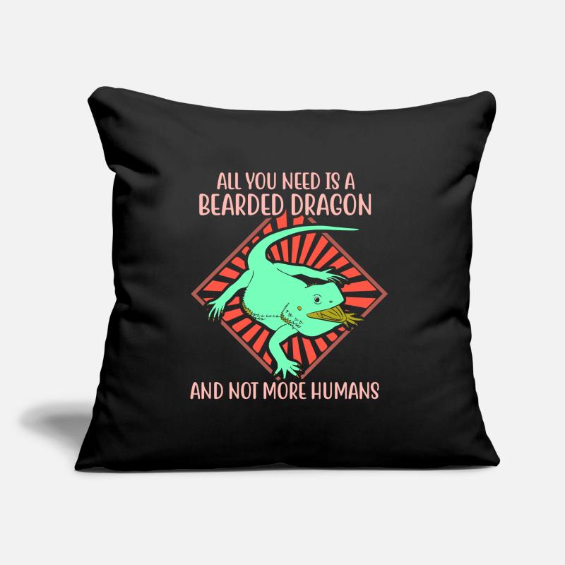 I would rather be with Bearded Dragons Sofakissen mit Füllung 45 x 45 cm