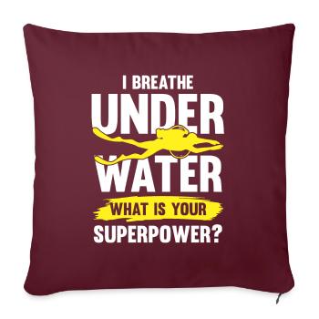 diving saying - Sofa pillow with filling 45cm x 45cm - burgundy - Front