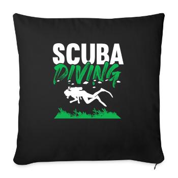 plongée sous-marine - Coussin et housse de 45 x 45 cm - noir - Devant