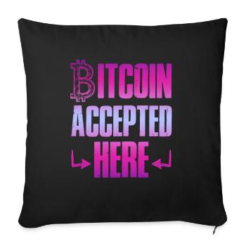 bitcoin accepted - Sofa pillow with filling 45cm x 45cm - black - Front
