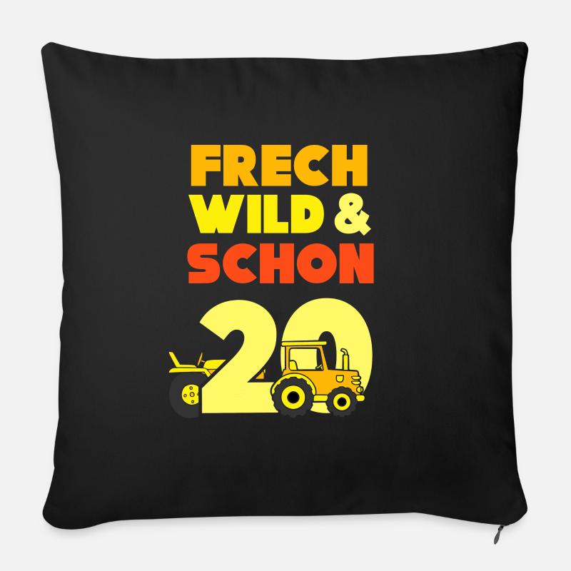 Geschenk 20 Jahre Geburtstag Mann Traktor - Sofakissen mit Füllung 45 x 45 cm - Schwarz
