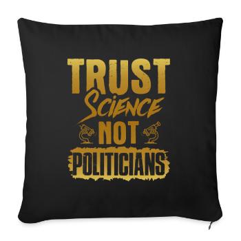 trust science - Sofa pillow with filling 45cm x 45cm - black - Front