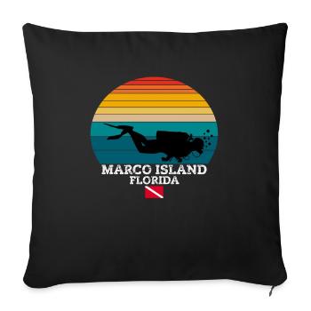Marco Island US Island Diving - Sofa pillow with filling 45cm x 45cm - black - Front