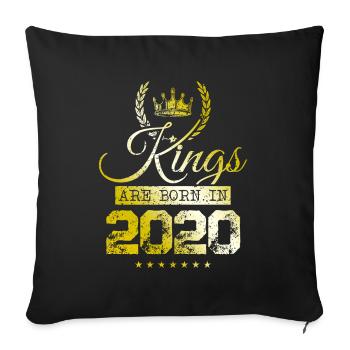 les rois naissent en 2020 - Coussin et housse de 45 x 45 cm - noir - Devant