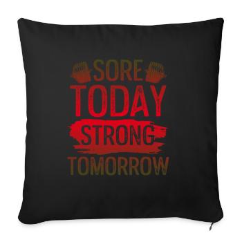 strong fitness - Sofa pillow with filling 45cm x 45cm - black - Front