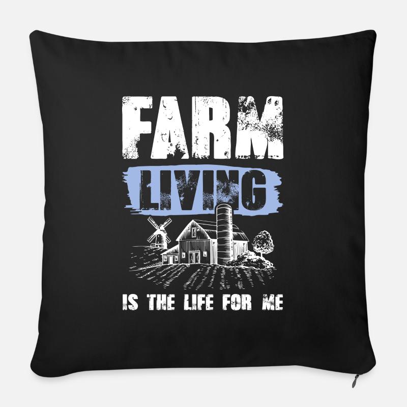 farmer leben - Sofakissen mit Füllung 45 x 45 cm - Schwarz